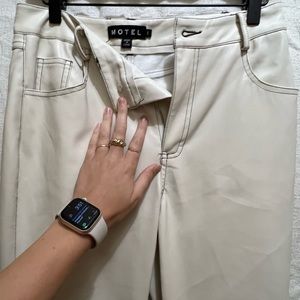 Motel Rocks, white leather pants, size M, lightly worn